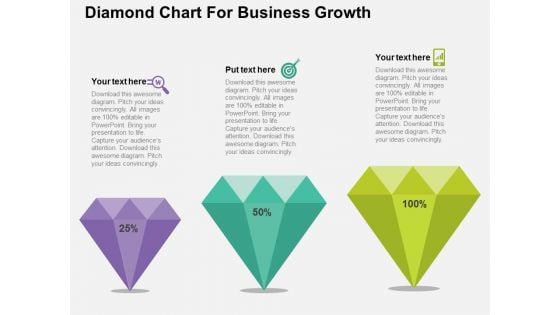 Diamond Chart For Business Growth Powerpoint Templates