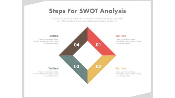 Diamond Design For Swot Analysis Powerpoint Slides