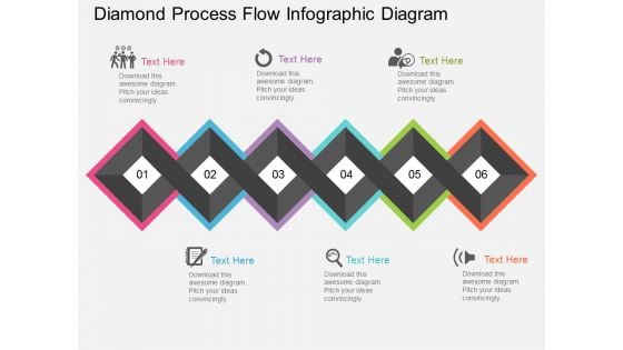 Diamond Process Flow Infographic Diagram Powerpoint Template