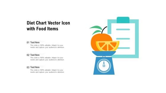 Diet Chart Vector Icon With Food Items Ppt PowerPoint Presentation Styles Graphics Template PDF