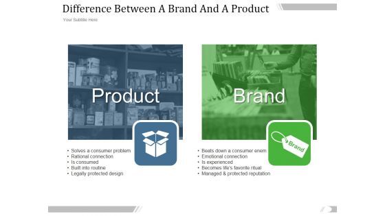 Difference Between A Brand And A Product Ppt PowerPoint Presentation Deck