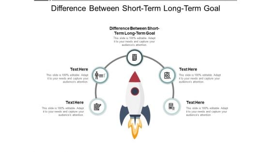 Difference Between Short Term Long Term Goal Ppt PowerPoint Presentation File Design Templates Cpb