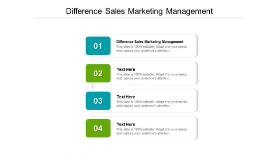 Difference Sales Marketing Management Ppt PowerPoint Presentation Ideas Cpb Pdf