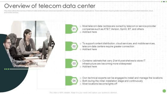 Different Categories Of Data Centers Overview Of Telecom Data Center Clipart PDF