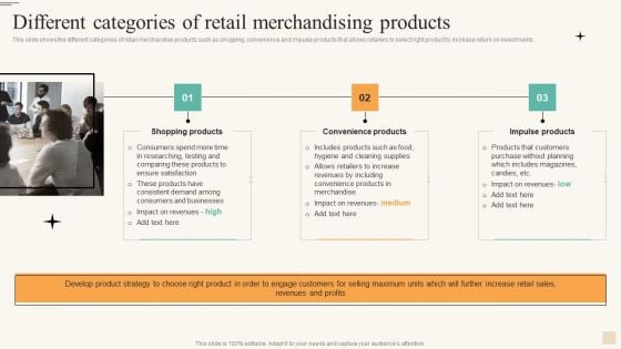 Different Categories Of Retail Merchandising Products Summary PDF