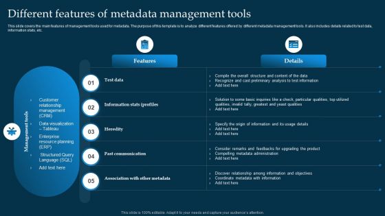 Different Features Of Metadata Management Tools Microsoft PDF