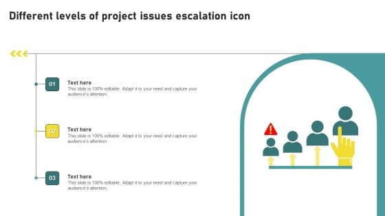Different Levels Of Project Issues Escalation Icon Demonstration PDF