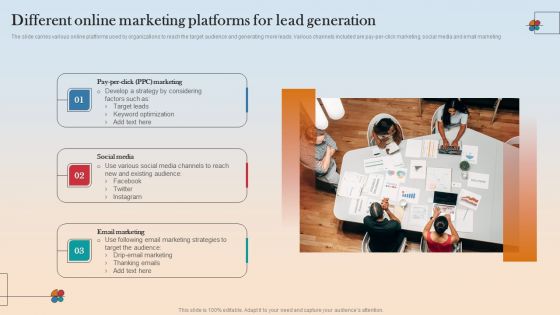 Different Online Marketing Platforms For Lead Generation Brochure PDF