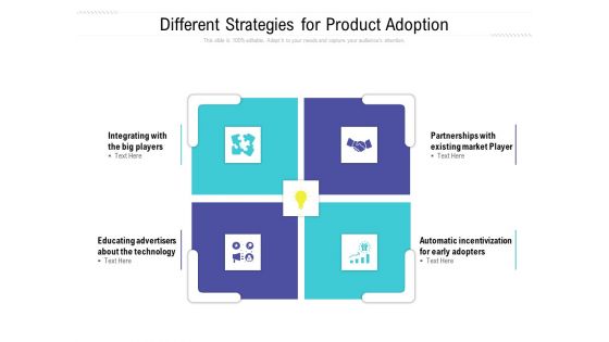 Different Strategies For Product Adoption Ppt PowerPoint Presentation Gallery Slides PDF Different Strategies For Product Adoption Ppt PowerPoint Presentation Gallery Slides PDF