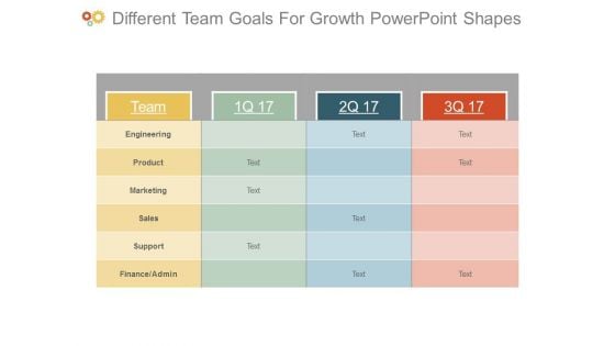 Different Team Goals For Growth Powerpoint Shapes