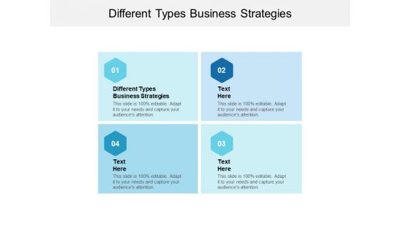 Different Types Business Strategies Ppt PowerPoint Presentation Icon Objects Cpb