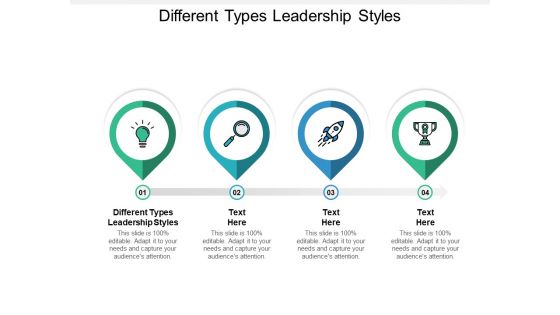 Different Types Leadership Styles Ppt PowerPoint Presentation Visual Aids Gallery Cpb