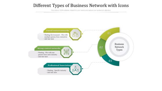 Different Types Of Business Network With Icons Ppt PowerPoint Presentation Portfolio Good PDF