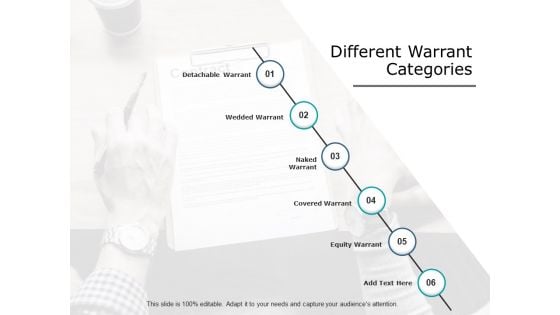 Different Warrant Categories Ppt PowerPoint Presentation Outline Microsoft