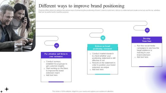 Different Ways To Improve Brand Positioning Ppt Gallery Themes PDF