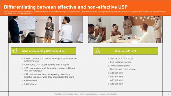 Differentiating Between Effective And Non Effective Usp Ppt Styles Background Images PDF
