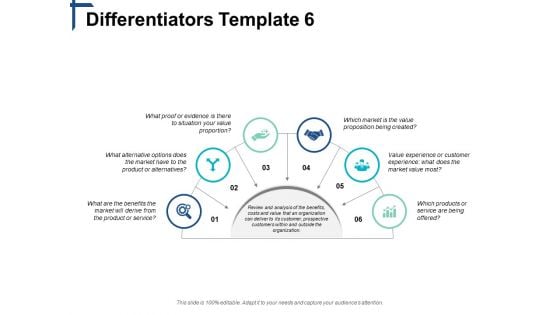 Differentiators Marketing Icons Ppt PowerPoint Presentation Infographic Template Outfit