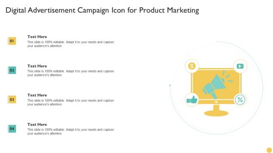 Digital Advertisement Campaign Icon For Product Marketing Download PDF