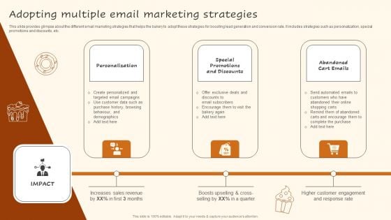 Digital Advertising Plan For Bakery Business Adopting Multiple Email Marketing Strategies Rules PDF