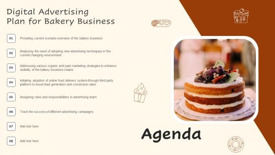 Digital Advertising Plan For Bakery Business Agenda Inspiration PDF