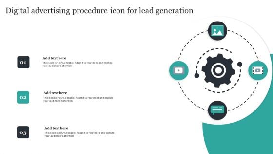 Digital Advertising Procedure Icon For Lead Generation Formats PDF