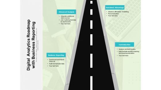 Digital Analytics Roadmap With Business Reporting Ppt PowerPoint Presentation Icon Portfolio PDF