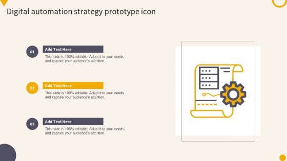 Digital Automation Strategy Prototype Icon Introduction PDF