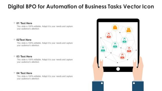 Digital BPO For Automation Of Business Tasks Vector Icon Ppt PowerPoint Presentation File Format PDF