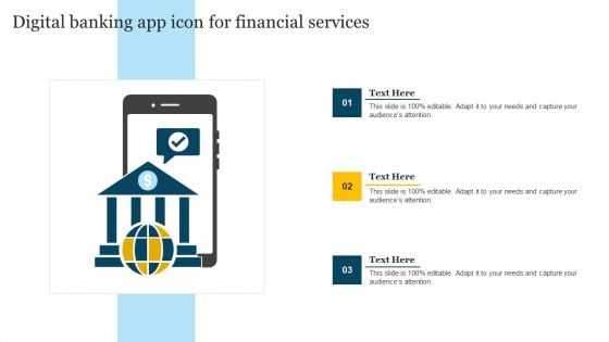 Digital Banking App Icon For Financial Services Introduction PDF