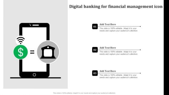 Digital Banking For Financial Management Icon Information PDF