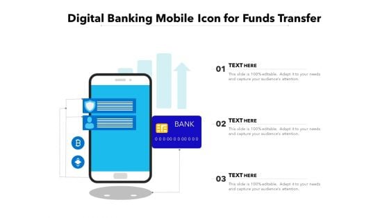 Digital Banking Mobile Icon For Funds Transfer Ppt PowerPoint Presentation Gallery Files PDF