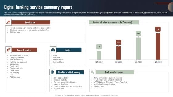 Digital Banking Service Summary Report Ideas PDF