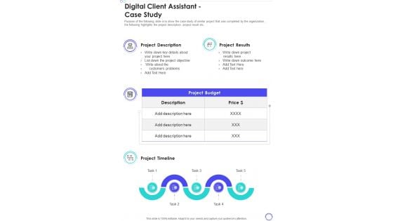 Digital Client Assistant Case Study One Pager Sample Example Document Digital Client Assistant Case Study One Pager Sample Example Document