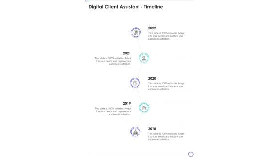 Digital Client Assistant Timeline One Pager Sample Example Document