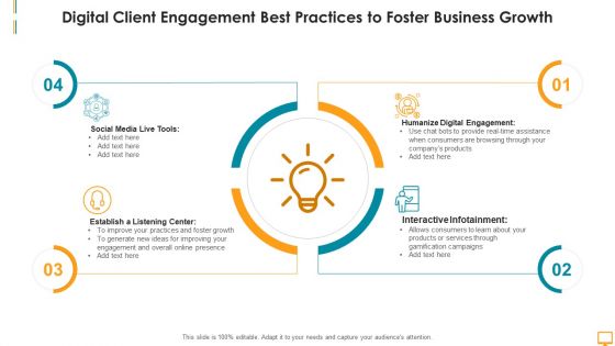 Digital Client Engagement Best Practices To Foster Business Growth Ppt Brochure