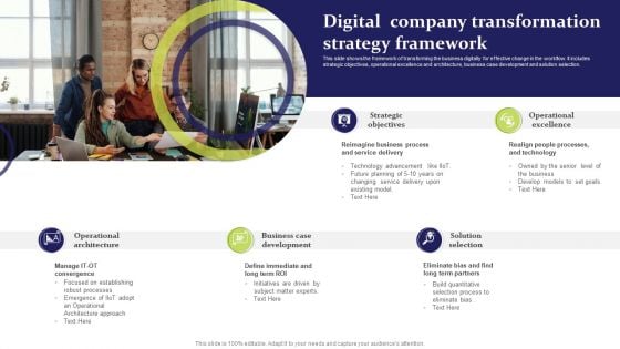 Digital Company Transformation Strategy Framework Ppt Pictures Designs Download PDF