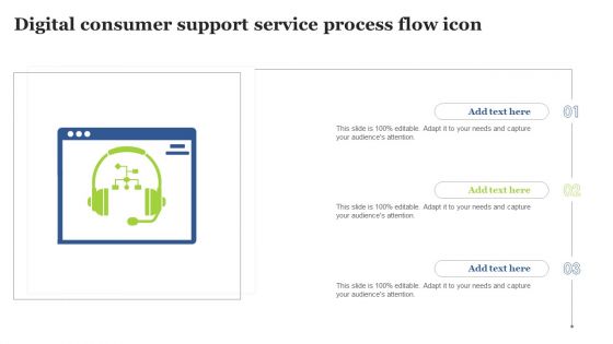 Digital Consumer Support Service Process Flow Icon Structure PDF