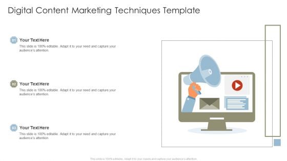 Digital Content Marketing Techniques Template Formats PDF Digital Content Marketing Techniques Template Formats PDF
