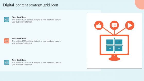 Digital Content Strategy Grid Icon Elements PDF