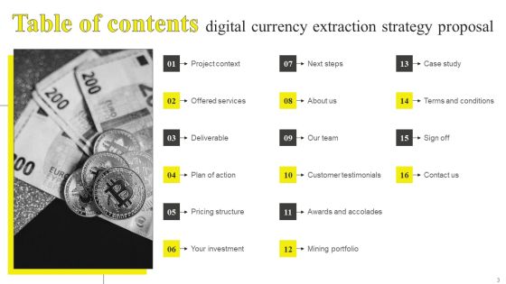 Digital Currency Extraction Strategy Proposal Ppt PowerPoint Presentation Complete Deck With Slides Slide03