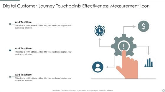 Digital Customer Journey Touchpoints Effectiveness Measurement Icon Demonstration PDF