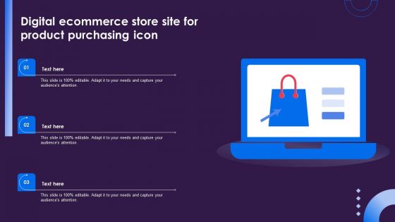 Digital Ecommerce Store Site For Product Purchasing Icon Brochure PDF