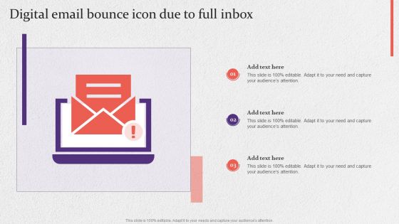 Digital Email Bounce Icon Due To Full Inbox Sample PDF