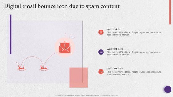 Digital Email Bounce Icon Due To Spam Content Ideas PDF