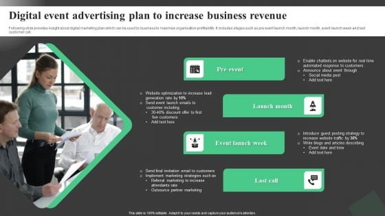 Digital Event Advertising Plan To Increase Business Revenue Rules PDF