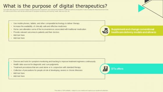 Digital Health Interventions What Is The Purpose Of Digital Therapeutics Template PDF