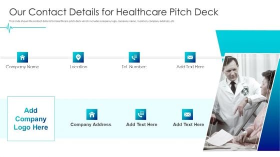 Digital Healthcare Applications Our Contact Details For Healthcare Pitch Deck Pictures PDF