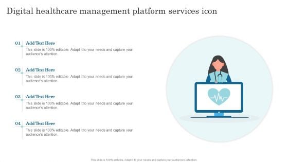 Digital Healthcare Management Platform Services Icon Brochure PDF