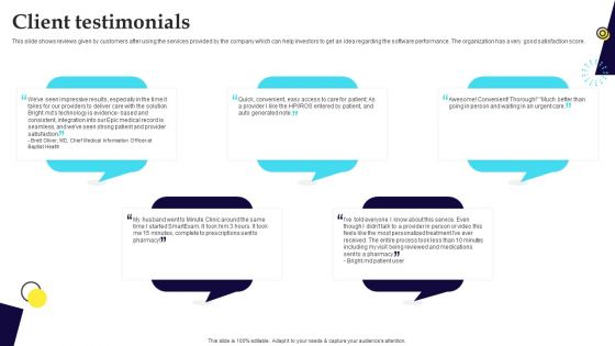 Digital Healthcare Platform Fundraising Pitch Deck Client Testimonials Background PDF Digital Healthcare Platform Fundraising Pitch Deck Client Testimonials Background PDF