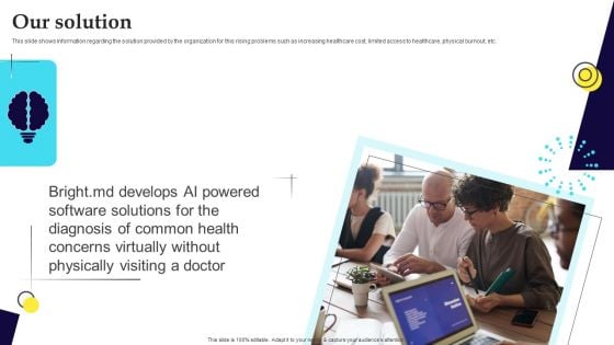 Digital Healthcare Platform Fundraising Pitch Deck Our Solution Infographics PDF